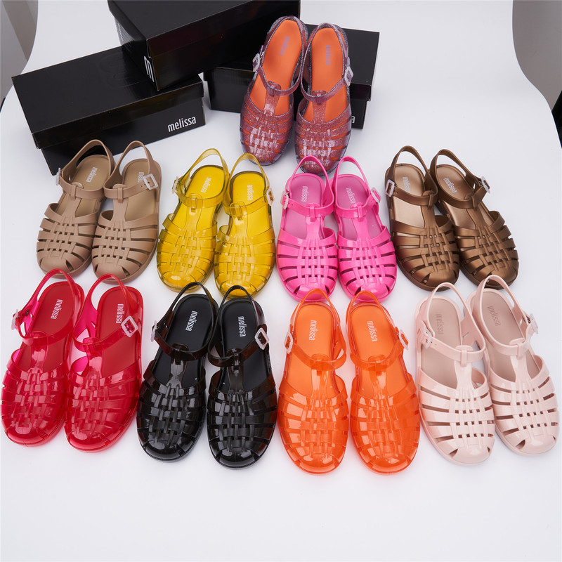 2023 New melissa melissa Roman Sandals Flat Heel Beach Shoes Women Casual Sandals