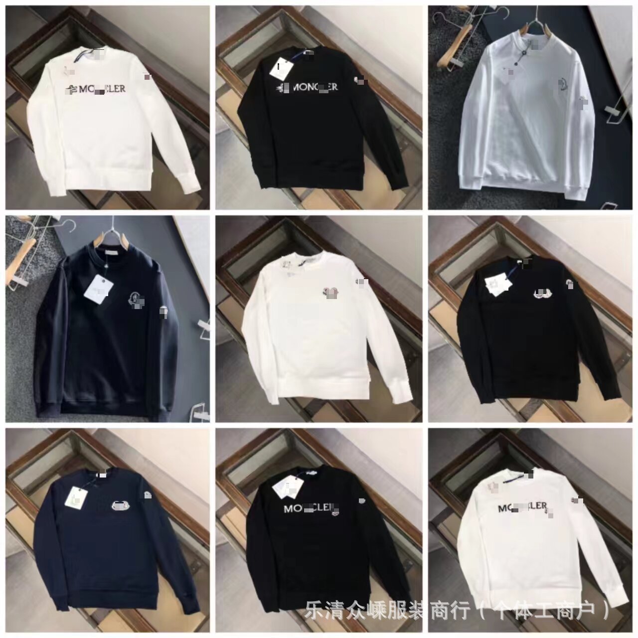 新款秋冬刺绣潮牌M蒙长字母圆领男女同款休闲百搭加绒加厚卫衣