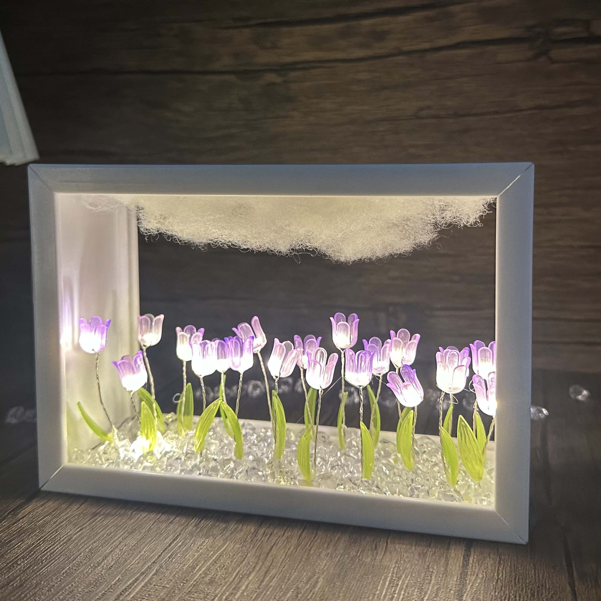 2025 nuevo producto cielo estrellado flor mar bricolaje tulipán hecho a mano luz luminosa luz nocturna atmósfera regalo de cumpleaños amante chica