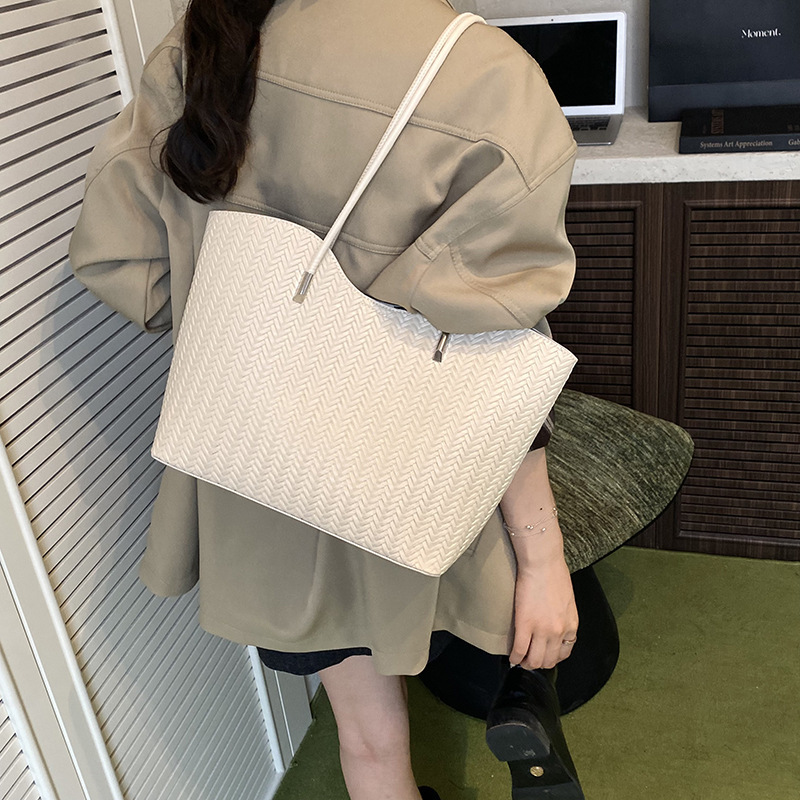 复古大容量托特包女2025新款编织百搭腋下包潮流单肩包通勤手提包|undefined
