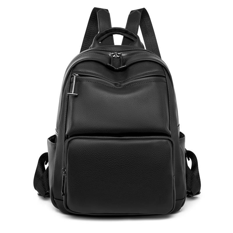 Amazon nueva mochila de cuero suave para mujer coreana 2022, mochila de gran capacidad de moda para estudiantes de secundaria