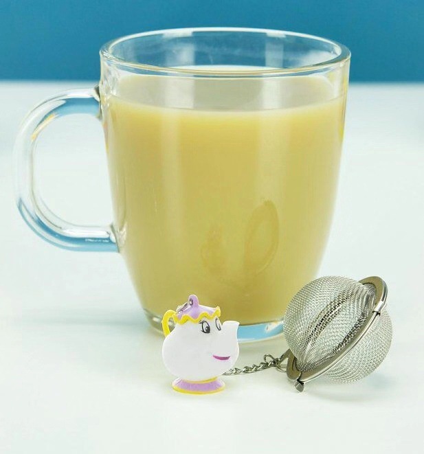 Amigos de dibujos animados colador de té belleza y bestia colador de té Sra. Potts Chip tetera demasiado colador de té