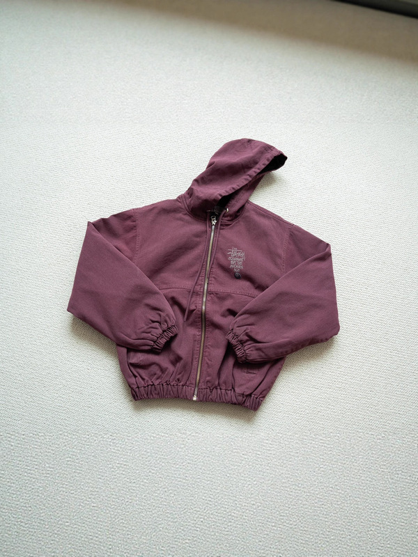 外贸跨境高品STU水洗做旧黑8刺绣夹克拉链棉服外套重磅经典情侣款|undefined