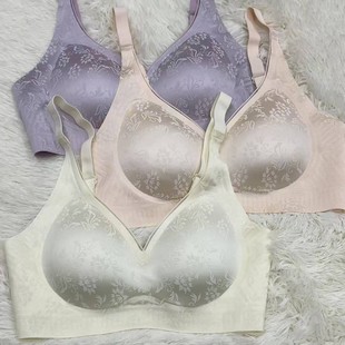 8176# 34-40 Size Thin Cup Four-breasted Underwear Women's Gather-up Parammary Non-rimless Bra Adjustable Bra