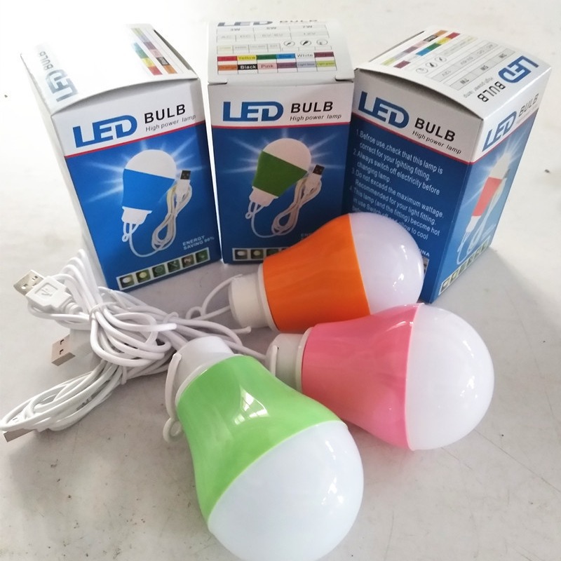 USB灯泡5V移动电源led球泡灯泡充电宝地摊电脑可用低压户外灯泡