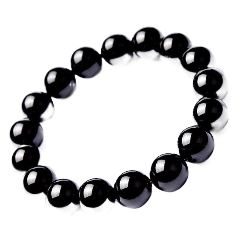 Imitation Obsidian Crystal Bracelet Simple Men's Black Atmospheric Glass Bracelet Wholesale Beads Taobao Event Gifts