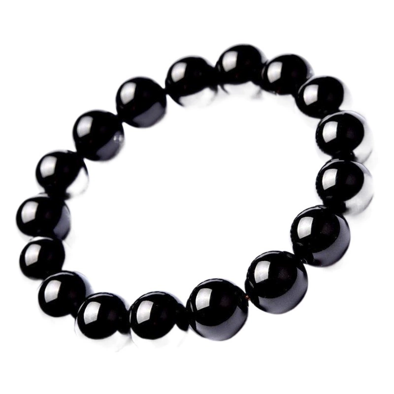 Браслет из искусственного обсидиана, простой мужской черный браслет из атмосферного стекла, Оптовые Бусины, подарки на мероприятие Taobao