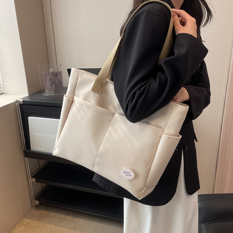 일본인은 대용량 원 숄더 천 가방 대학생 통근 클래스 토트 백 경량 캐주얼 여성 핸드백에