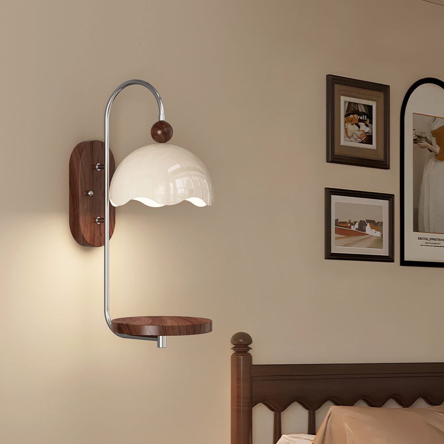 Luz de pared medieval sin cableado lámpara de pared recargable de fondo de la sala de estar lámpara decorativa francesa retro dormitorio lámpara de cabezal de cama 179L