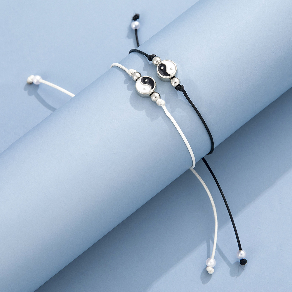 fashion hand-woven Tai Chi couple bracelet 2-piece set