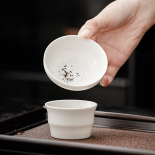 ✅ White Porcelain Tea Strainer, Tea Filter, Fair Cup, All-Ceramic Integrated Tea Leaf Filter, Tea Ceremony Tea Infuser, Tea Separator, Tea Set Accessories