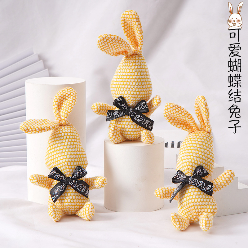 毛绒玩具公仔蝴蝶结兔子挂件钥匙扣伴手礼时尚创意可爱围巾兔