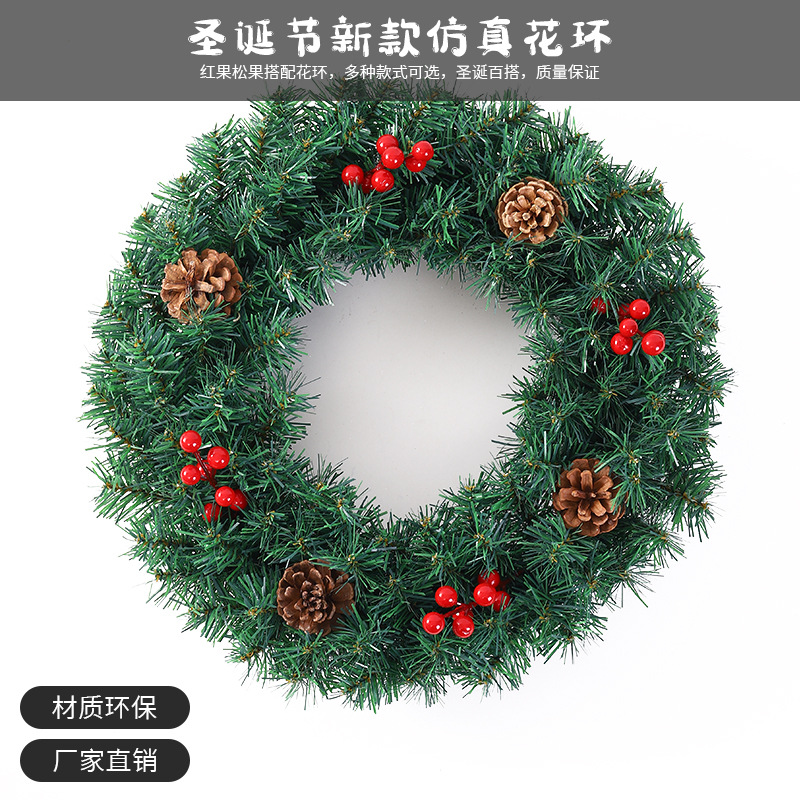 Navidad decoración Garland puerta colgando adorno corona ratán ornamento Navidad escena diseño Navidad guirnalda al por mayor