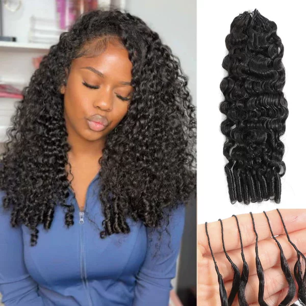 Burmese Curl Feather Crochet Hair Extensions Human Hair Wig Humanhair