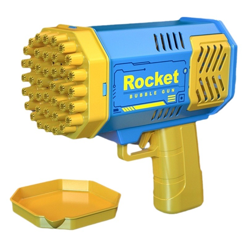 Explosión transfronteriza máquina de burbujas de 40 hoyos para niños cohete espacial de mano eléctrico mini pistola de burbujas juguete comercio exterior al por mayor