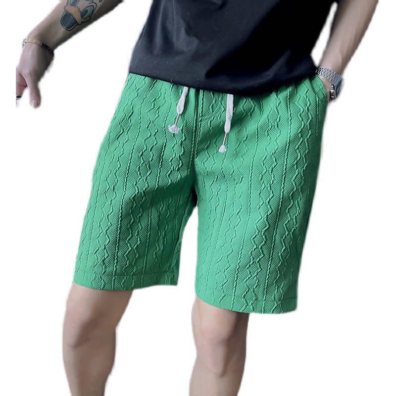 Pantaloncini da uomo slim casual sportivi capri Instagram pantaloncini estivi versatili con spacchi pantaloni da spiaggia per l'uso all'aperto_voghion.com