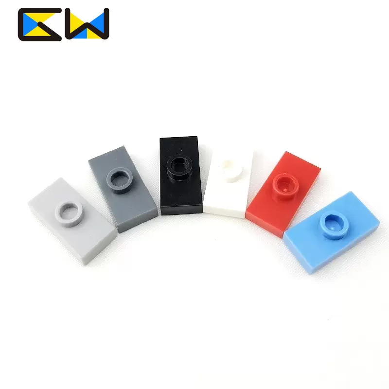 厂家直供兼容乐高小颗粒积木3794 15573 1x2中间带凸点板  薄片