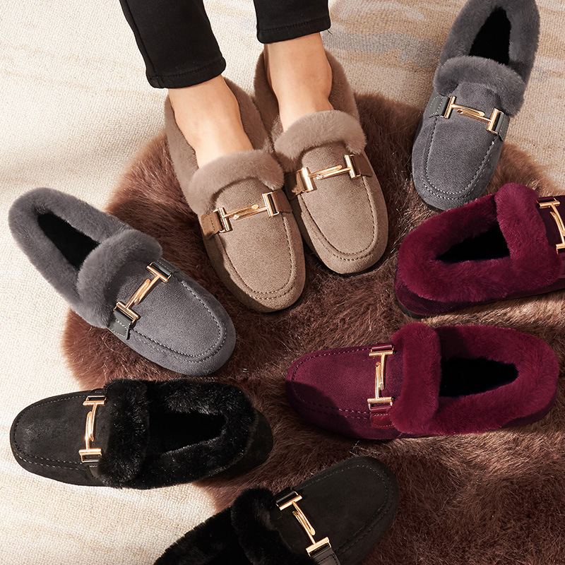 Women's Furry Shoes for Winter, Outdoor Wear, Fleece-Lined Cotton Slippers, 2025 Autumn New Style, Fleece-Lined Lamb Wool Loafers, Women's Shoes, Home Shoes Women's Furry Shoes for Winter, Outdoor Wear, Fleece-Lined Cotton Slippers, 2025 Autumn New Style, Fleece-Lined Lamb Wool Loafers, Women's Shoes, Home Shoes