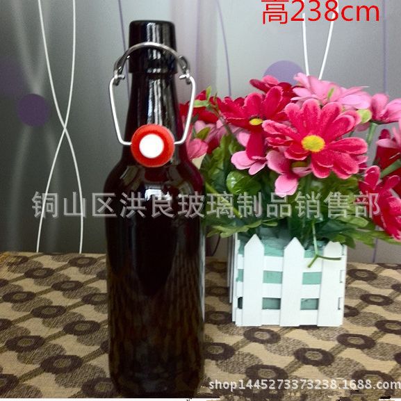 厂家现货供应棕色乐扣玻璃瓶玻璃啤酒瓶密封酵素瓶饮料瓶