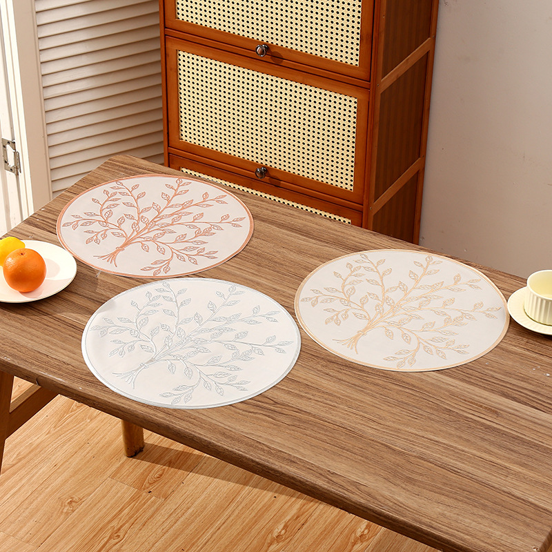 Resistente a quemaduras aislamiento térmico PVC cojín de tazas de agua redondo creativo gran árbol cojín de tazas antideslizante cojín de tazas de alta temperatura en stock