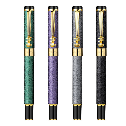 Eternal Metal Neutral Sign Pen Engraving Electroplating Rod Hard Sanding Comfortable Feeling Black Ballpoint Pen Office Gift 