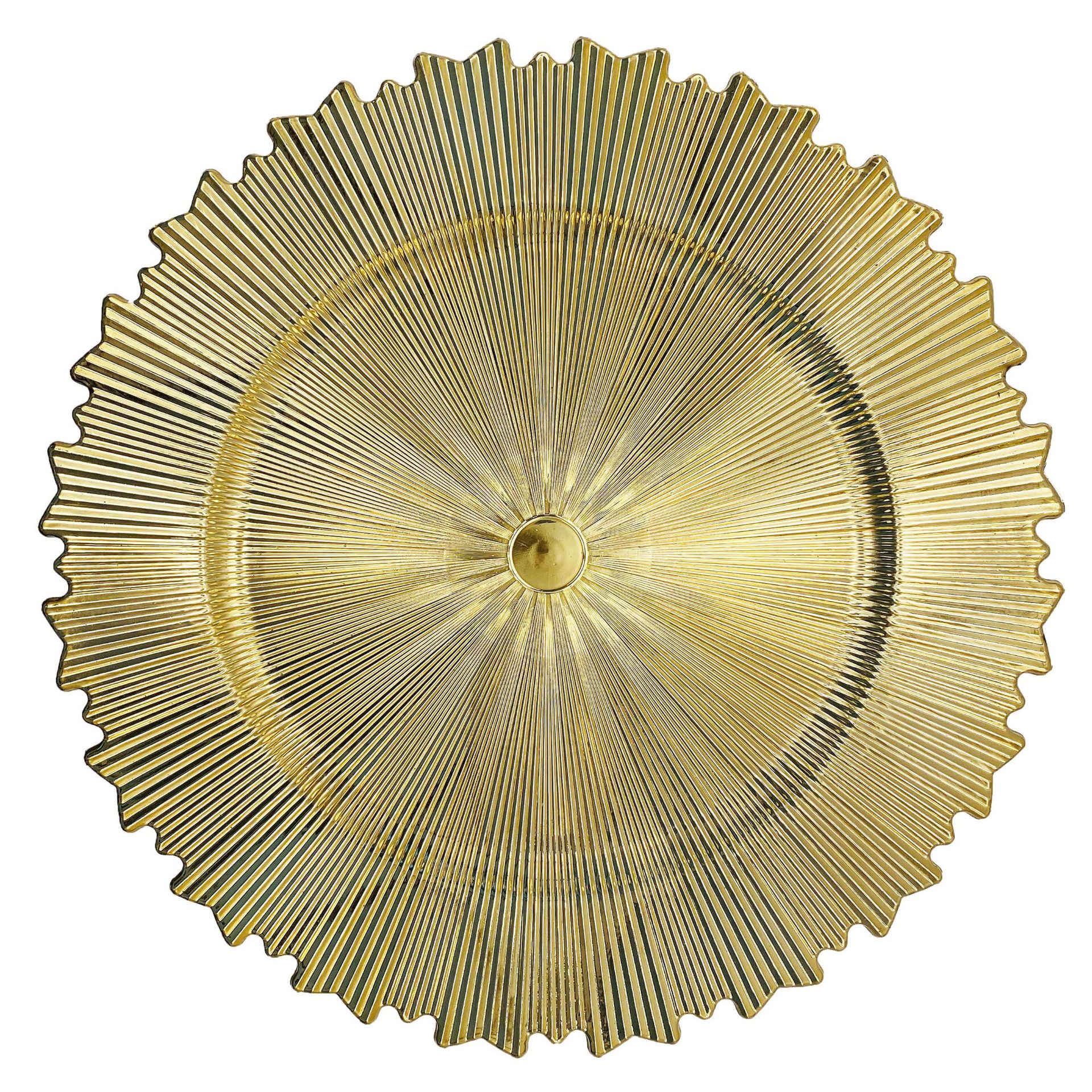 Muestra de comercio exterior transfronterizo placa de cargador hotel boda europea oro irregular placa de decoración fábrica fija