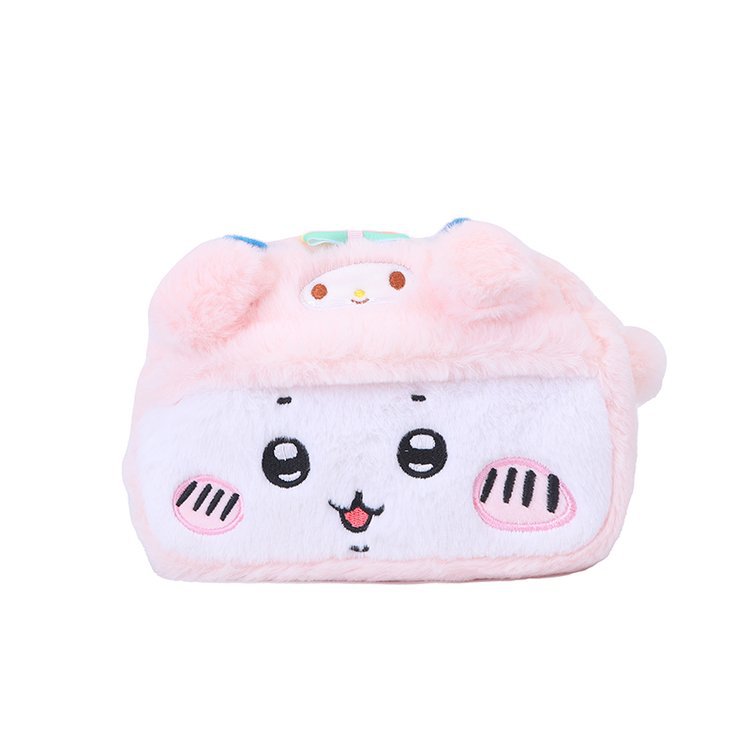 Bolsa de pelusa Usachi Gyi pequeña bolsa de mano de peluche de ocho bolsas lindas ins de gran capacidad agarrar muñeca bolsa de almacenamiento