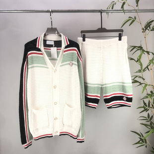 European and American Versatile New Men's and Women's Ca Woven Knitted Wool Sweater Long Sleeves + Shorts Replacement Cross-Border European Goods