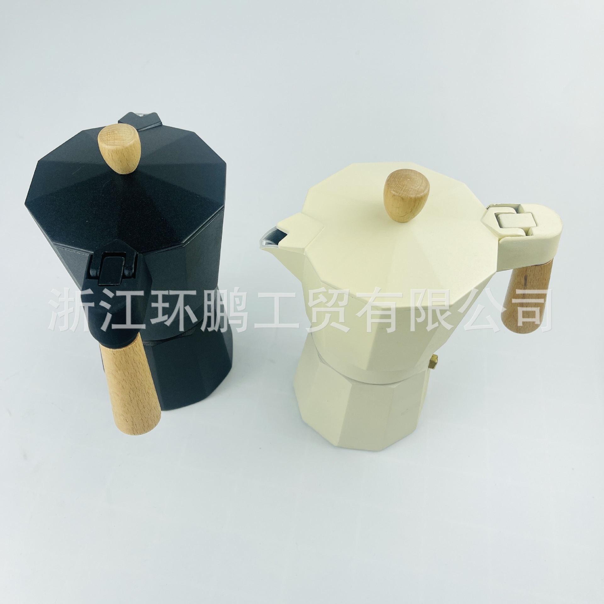 廠家木頭摩卡壺意大利家用手沖式咖啡器具十角滴濾高壓煮咖啡壺
