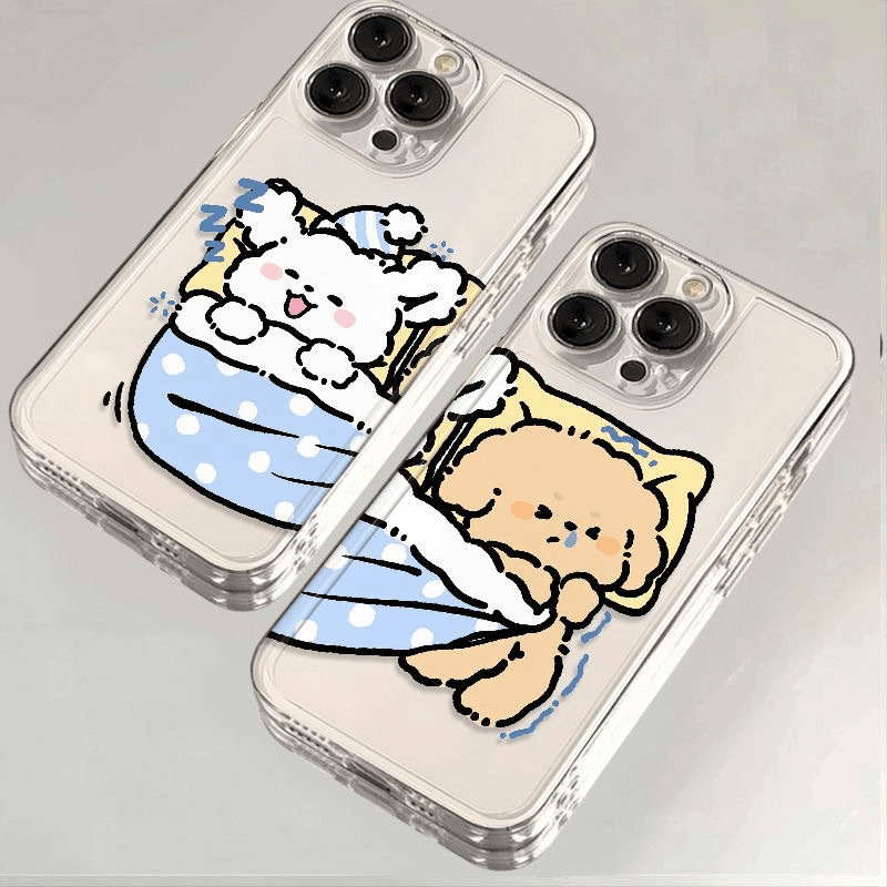 Couple Sleeping Puppy for Apple 16PROMAX Phone Case iPhone15/14 Cute 13 Couple/xs