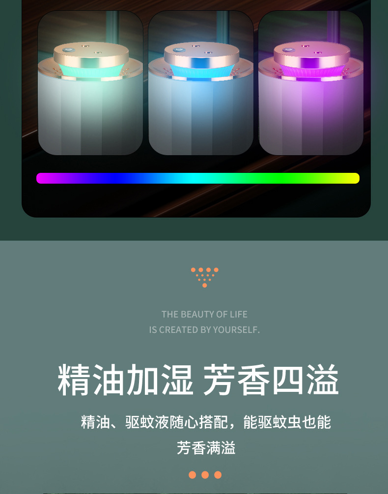 爆款跨境加湿器家用卧室静音母婴香薰机办公桌面大容量空气净化器详情14