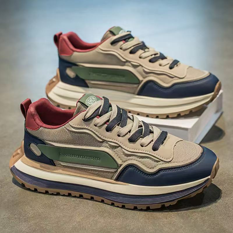 男鞋2026春季休闲百搭运动鞋港风高颜值老爹鞋新款增高厚底潮鞋子