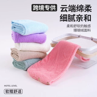 经编珊瑚绒菠萝格浴帽干发帽女吸水单层不掉毛吸水速干干发帽批发