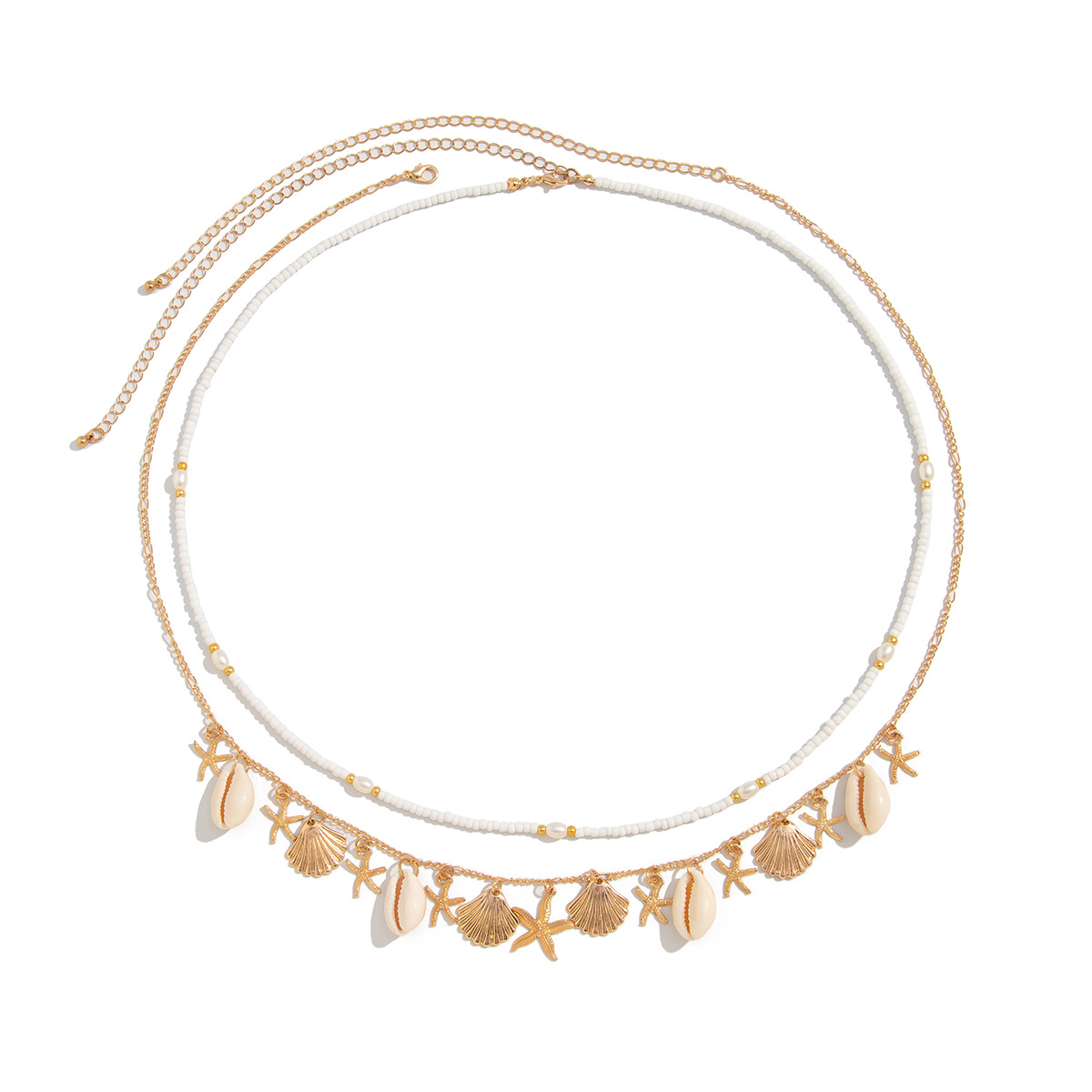 40g Weight Waist Chain Classification 1 Set Quantity Holiday, Beach Occasion Beaded, Shell, Iron Material Starfish, Shell Pattern Summer, Spring Season Women's Gender Tassel Design Casual, Sexy Style Wholesale Jewelry Casual Sexy Starfish Shell Beaded Shell Iron Tassel Waist Chain 5