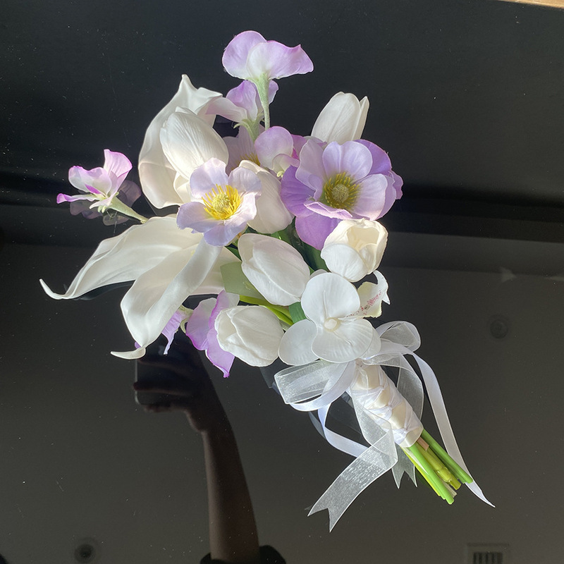 新しい紫色のニッチな手持ち花、造花、花嫁の結婚式の証明書登録、卒業写真小道具、ホーム|undefined