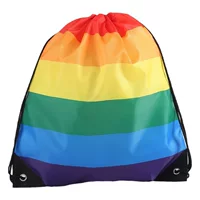 210 Полиэстер Drawstring Карман Настраиваемая Печатная Сумка Для Хранения Единорога Рекламные Многоцветный Drawstring Сумка Радужная Полоса