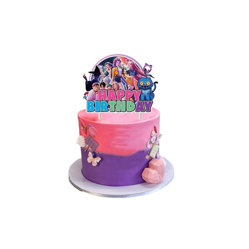 猎魔女团主题派对装饰生日场景布置K-POP拉旗蛋糕插旗气球套装|undefined
