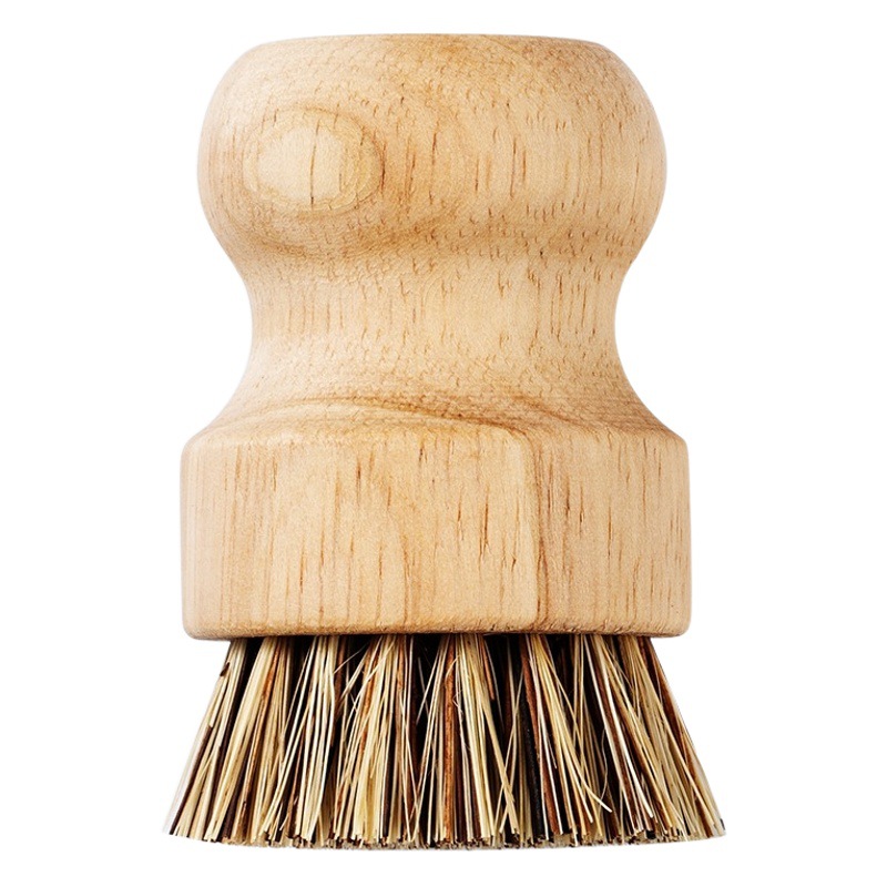 Madera maciza plato cepillo de la olla mango corto olla de lavado de la olla artefacto hogar de coco tazón marrón plato cepillo cocina limpieza cepillo de descontaminación