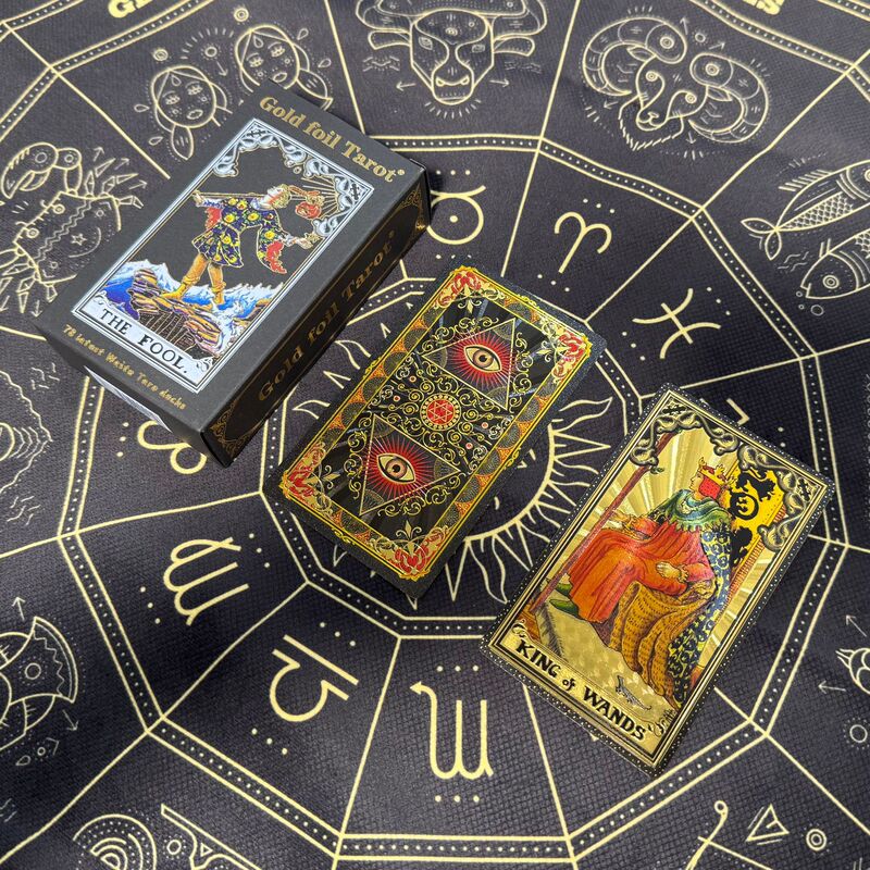 国境を越えた卸売ウェイトゴールド箔タロット tarotPVC プラスチック防水カラー印刷ボードゲームホットスタンピング在庫あり|undefined