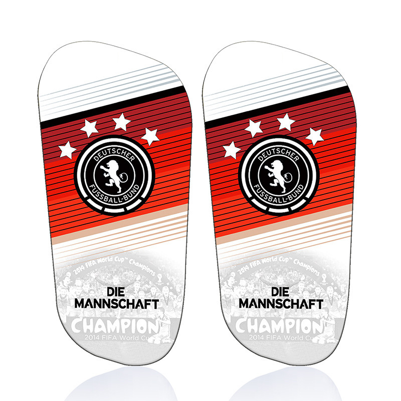 Tablero de piernas de fútbol de transferencia de sublimación 3D 2022 tema de la Copa del Mundo para adultos y niños equipo de protección de fútbol para personalizar