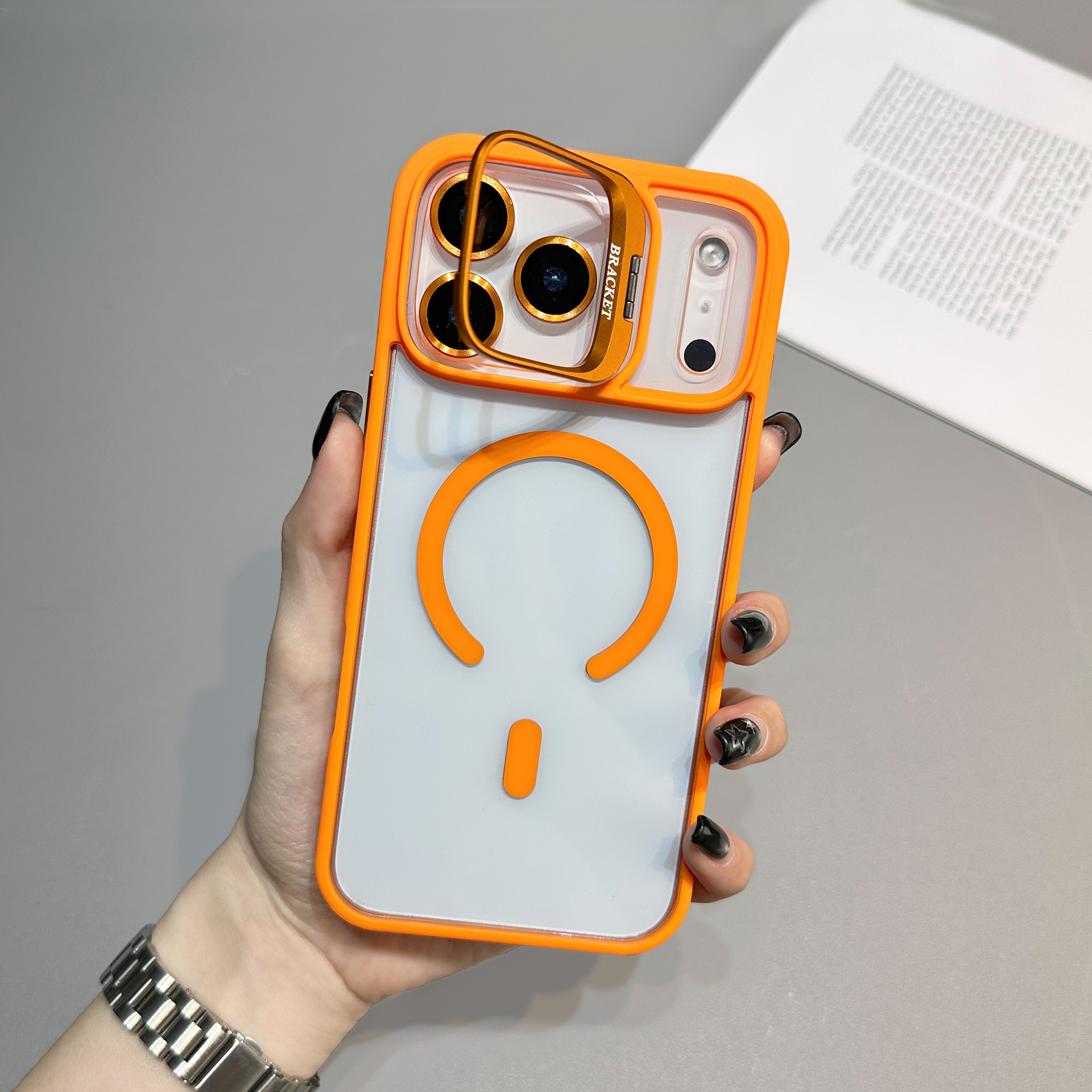 Compatible IPhone 17 Pro Max Holder Magnetic Phone IPhone 16 With Built-in Lens Protector 15 Shockproof Case_voghion.com