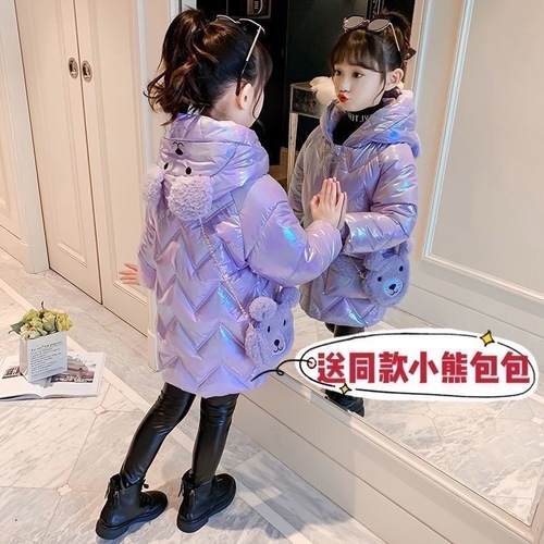 Girls' Cotton Parka 2024 New Winter Coat Trendy Children's Thick Warm Down Jacket Outerwear Winter Fashion