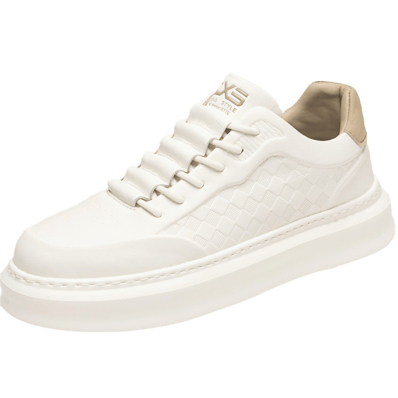 Zapatos blancos para hombres, trabajo casual diario, zapatos de cuero de microfibra de todo fósforo, plataforma baja, zapatos deportivos de alta calidad para hombres