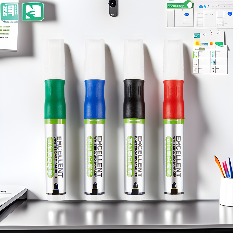 Lotto Whiteboard Pen Erasable Four-Color Large Capacity Refillable Ink Quick-Drying Painting Express Water-Based Marker Whiteboard Pen Wholesale