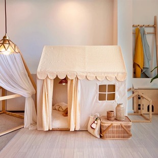 Children's Tent Indoor Scandinavian Plaid Game House Home Kindergarten Family Room Boys and Girls Small House Toy House