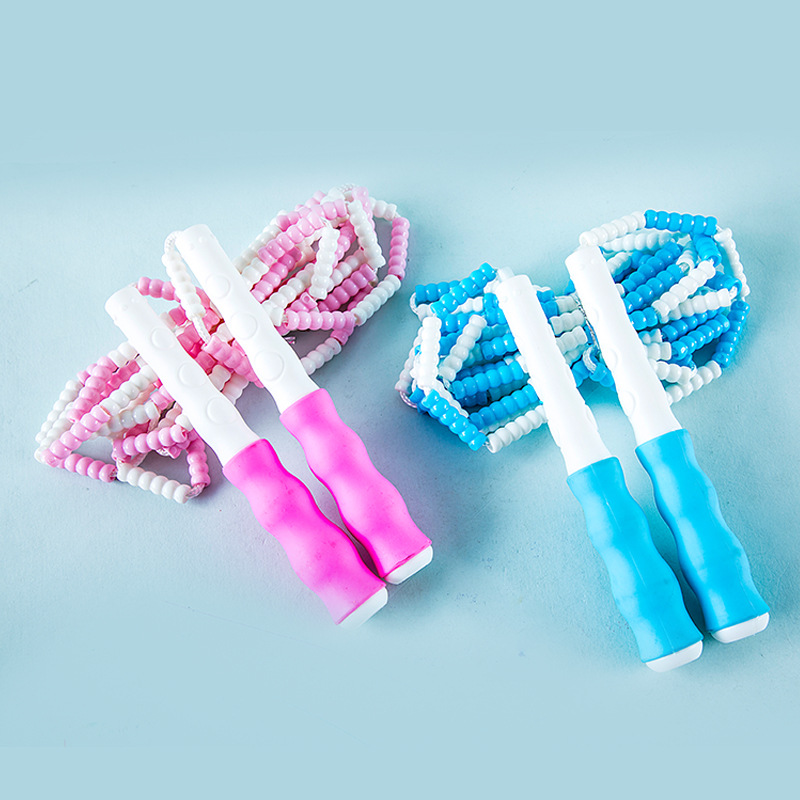 8311 de bambú de saltar cuerda de los niños suave cuentas de saltar cuerda de deportes escolares recomiendan longitud ajustable bolsa de almacenamiento