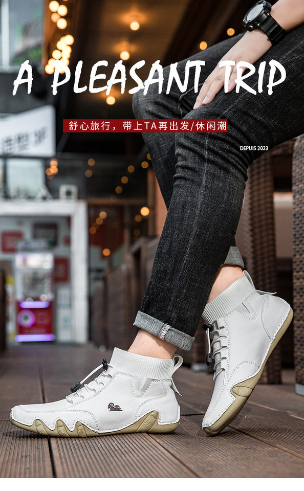 Bốt Martin cổ cao unisex dáng thể thao, đế bằng, mũi tròn — C8005 kaki, C8005 màu xám, C8005 màu đen, C8005M kaki lót nhung chi tiết 1
