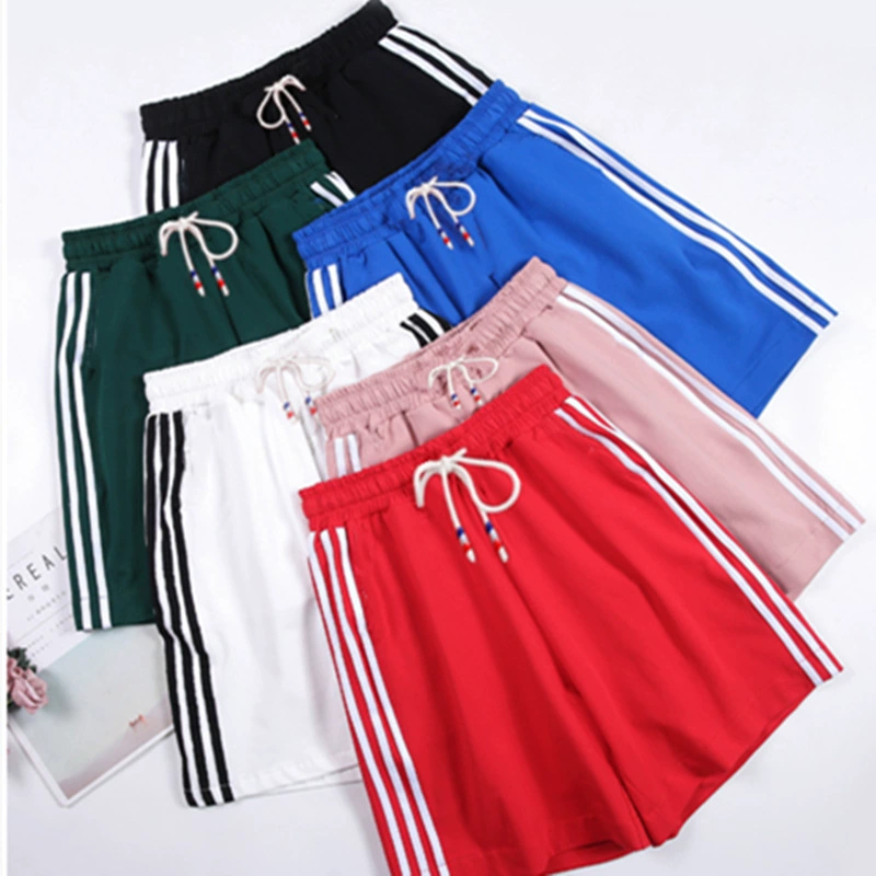 Лето 2025, новые женские свободные утягивающие широкие шорты в корейском стиле с высокой талией, однотонные повседневные брюки, модные трансграничные