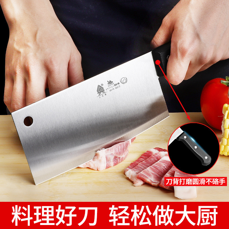 Kit de cuchillo de cocina doméstica cortar cuchillo de corte de cocina Yangjiang tres piezas set de cuchillos de bambú moldeo por inyección sin