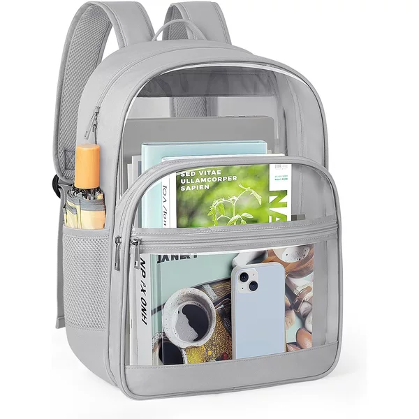 Cross-border PVC Transparent Backpack Outdoor Portable Backpack Large Capacity Simple Student Schoolbag Factory Direct Sale